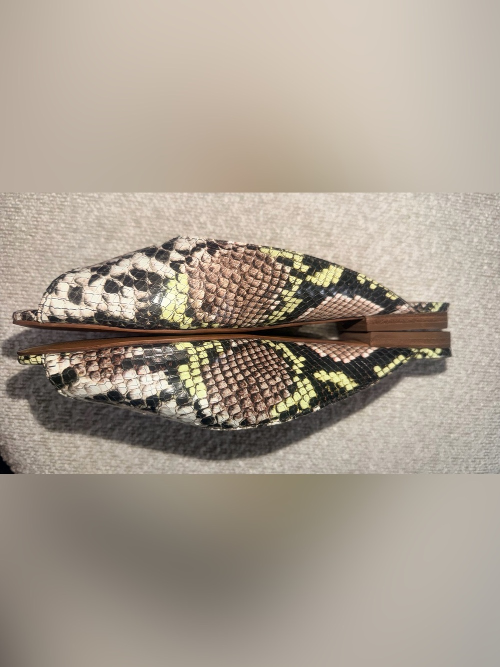 Madewell Snake-Print Open-Toe Mules in Brown, Black & Green - Picture 3 of 9